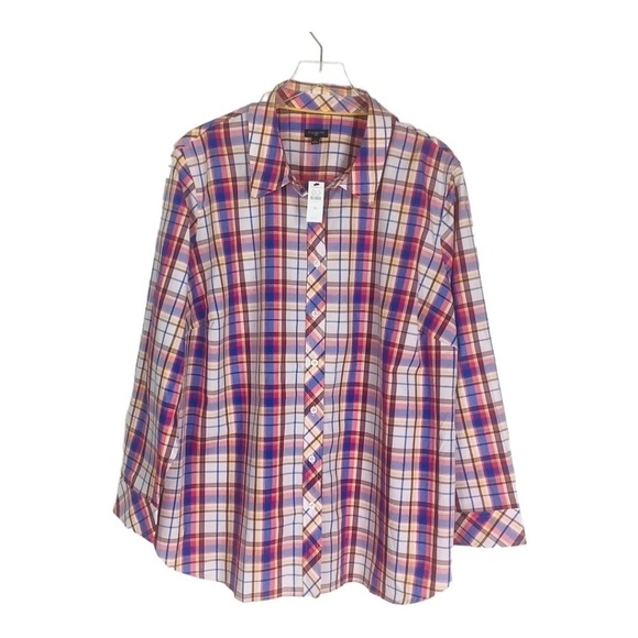NEW Talbots Plus Women's Plaid Multicolor Button Up Shirt 3X - Picture 13 of 13